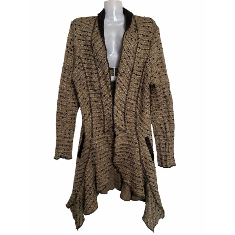 Vintage Alberto Makali Boucle Tweed Cardigan Art to Wear Bohemian XL